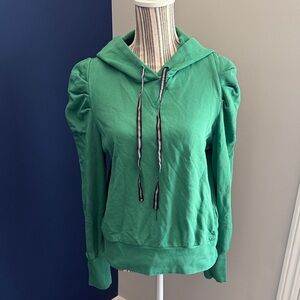 Evereve Vibrant Green Hoodie with Puff Sleeves